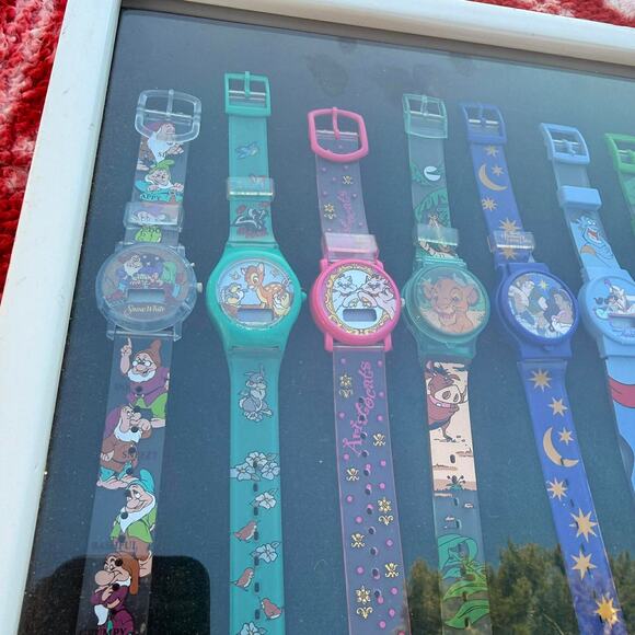 Vintage Disney 9 Watch Lot 90s Shadowbox Display 1990 Fantasma Promo Collection main image 6